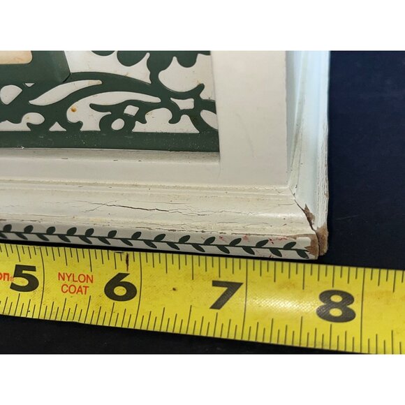 Vtg Recipe Box + Cards & Dividers White Floral Poem Few Recipe's Top Load - Picture 5 of 9